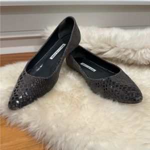 Manolo Blahnik Crocodile Flats